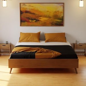 Lit en chêne massif | Design scandinave | Fabriqué à la main en Allemagne | HELGA