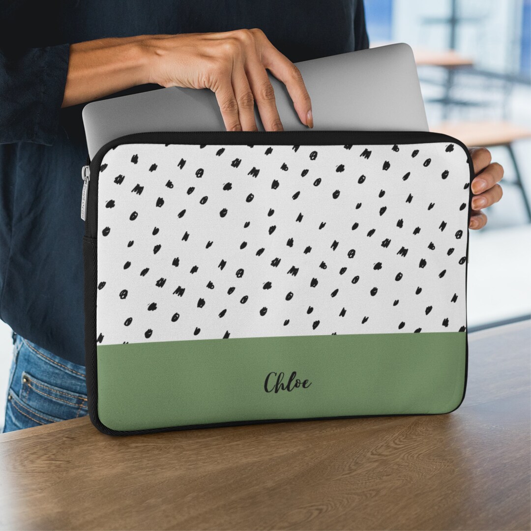 Custom Cute Laptop Sleeve Woman Polka Dot 12 13 15 Inch Case Etsy