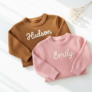 Personalized Baby Sweater, Custom Name Baby Sweater, Hand Embroidered Toddler Sweater, Custom Keepsake, Soft Baby Toddler Sweater, Baby Gift
