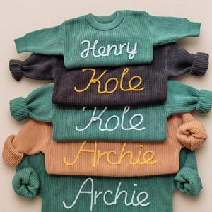 Custom Name Baby Sweater, Hand Embroidered Toddler Sweater, Personalized Baby Sweater ,Custom Keepsake, Soft Baby Toddler Sweater, Baby Gift
