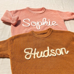 Personalized Baby Sweater, Custom Name Baby Sweater, Hand Embroidered Toddler Sweater, Custom Keepsake, Soft Baby Toddler Sweater, Baby Gift