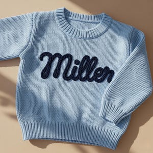 Personalized Baby Sweater, Custom Name Baby Sweater, Hand Embroidered Toddler Sweater, Custom Keepsake, Soft Baby Toddler Sweater, Baby Gift