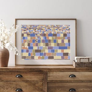 5 | Kosel | Kotel | Wailing Wall | Western Wall | Jerusalem, Israel | Judaica | Giclee Print | Muted Watercolor  Patchwork
