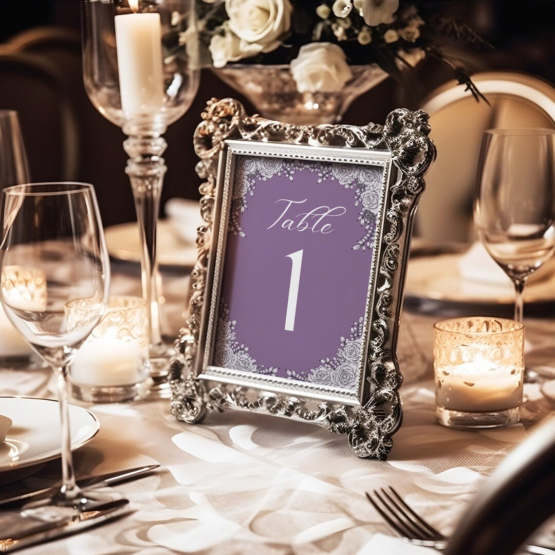 Printable Table Number for Wedding Editable Color Table Number Decor