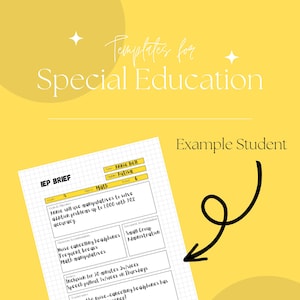Special Education Teacher IEP Brief + Accommodation Tracker | IEP Snapshot | At-a-glance student profile | SPED digital template