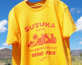 Camiseta japonesa del Gran Premio Suzuka, camisa de carreras, camisa de coche, camisa de coche de carreras, camisa de gran premio, ropa de automovilismo