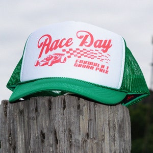 Race Day Trucker Hat, Racing Hat, Vintage Hat, Race Car Hat, Grand Prix Hat, Motorsport Apparel