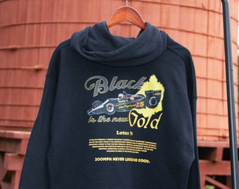 Lotus 79 Black Is The New Gold Hoodie, Vintage Hoodie, Hooded Sweatshirt, Grand Prix Sweatshirt, Racing Sweatshirt, Car Sweatshirt