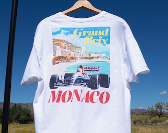 Camiseta vintage del Gran Premio de Mónaco, camisa de Mónaco, camisa de carreras, camisa de coche, camisa de coche de carreras, camisa de Gran Premio, ropa de automovilismo