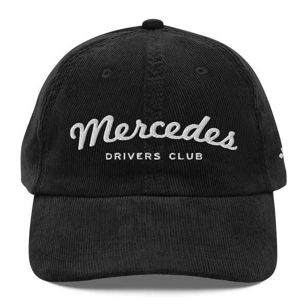 Mercedes Drivers Club Corduroy Dad Hat, Racing Hat, Vintage Hat, Race Car Hat, Grand Prix Hat, Motorsport Apparel