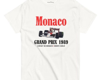 T-shirt Grand Prix de Monaco 1989, Chemise Monaco, Monaco, Chemise F1, Chemise de course, Chemise voiture, Chemise voiture de course, Vêtements de sport automobile