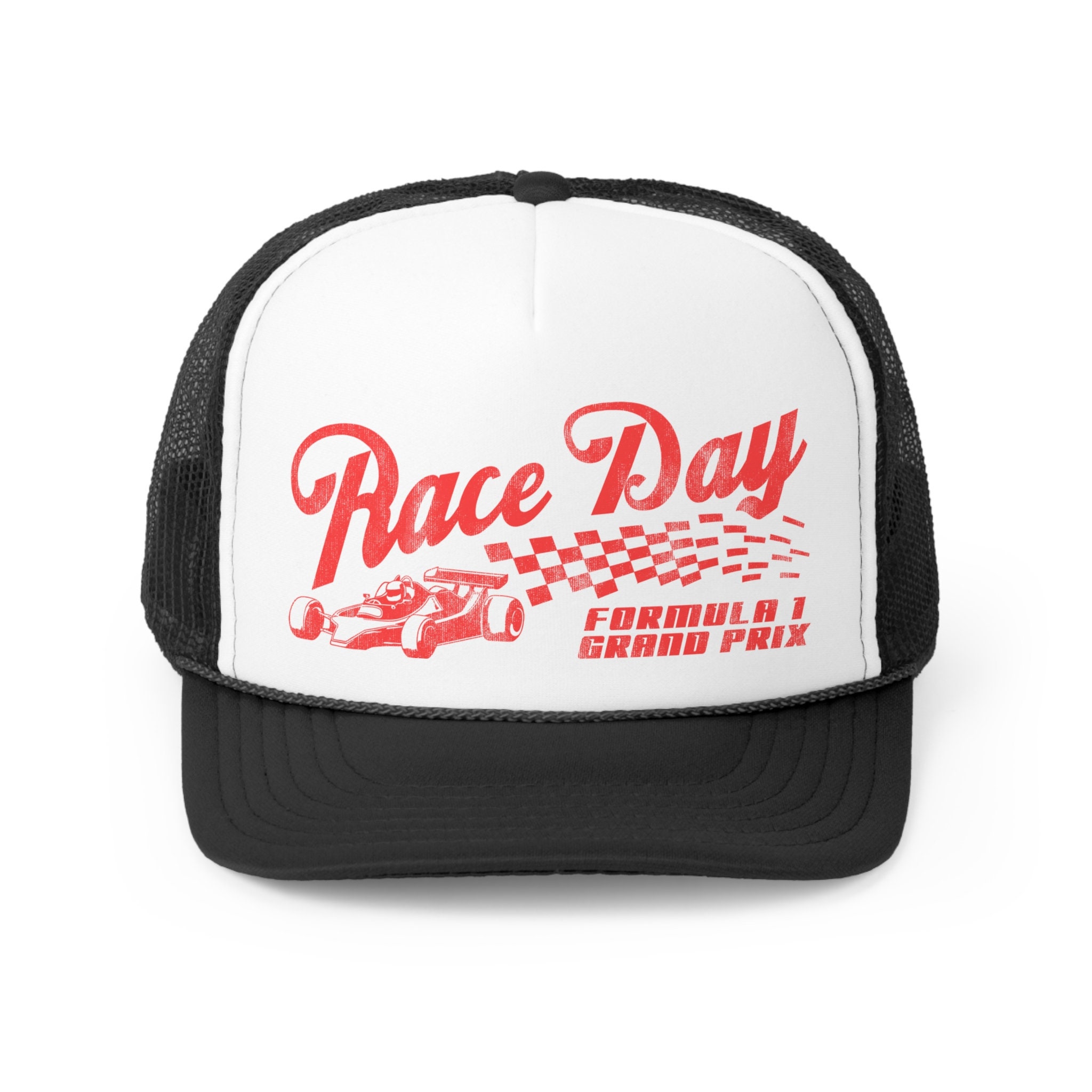 Race Day Trucker Hat, Racing Hat, Vintage Hat, Race Car Hat, Grand Prix ...