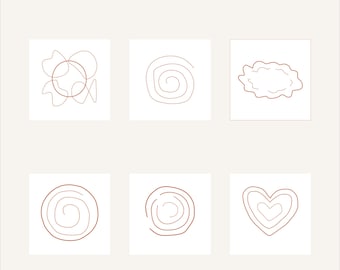 Modelli per punzonatura “Flow A–F” – Collezione completa Flow • Design dalle linee organiche • Moderno e meditativo • Download PDF