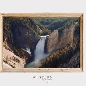 Yellowstone River Canyon, Western Scenery, Grand Canyon of the Yellowstone, Geothermal Canyon Walls, Rustic Lodge Decor, Yellowstone Print