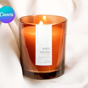Vertical Candle Labels Template Canva | Editable Thin label | Slim, Narrow Product Sticker | Minimal, Modern, Simple | DIY Candle Product