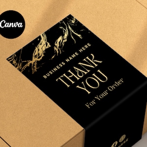 Editable Box label Template Canva | Order packaging label design | Printable Shipping labels | Mailerbox Seal Sticker | Custom Kraft box