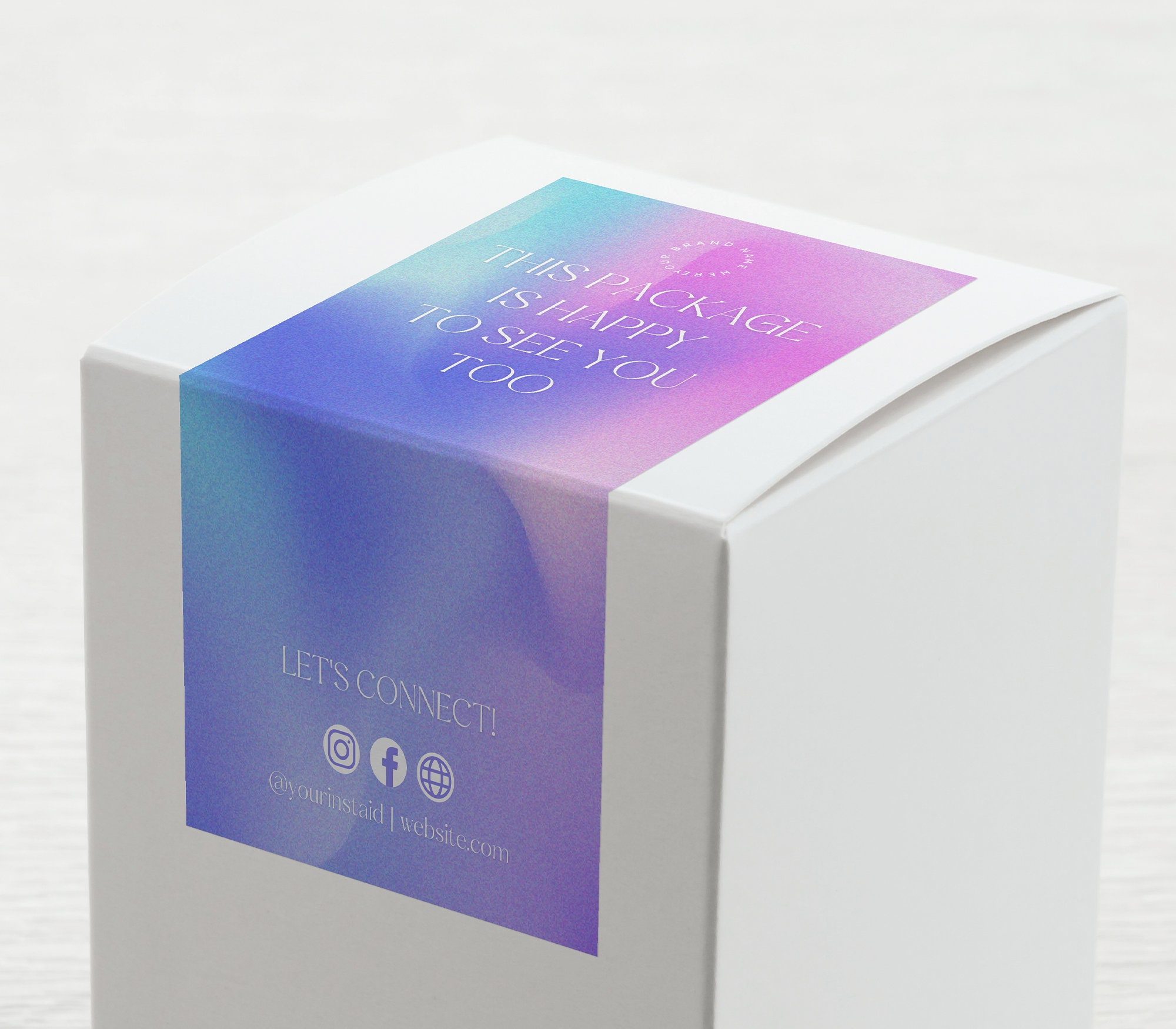 Gradient Box Seal Label Template Canva | Editable Shipping Box Label ...