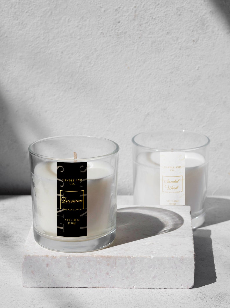 Vertical Candle Label Template Luxury Canva Editable Thin Product Vertical Candle Label Template Luxury Canva Editable Thin Product