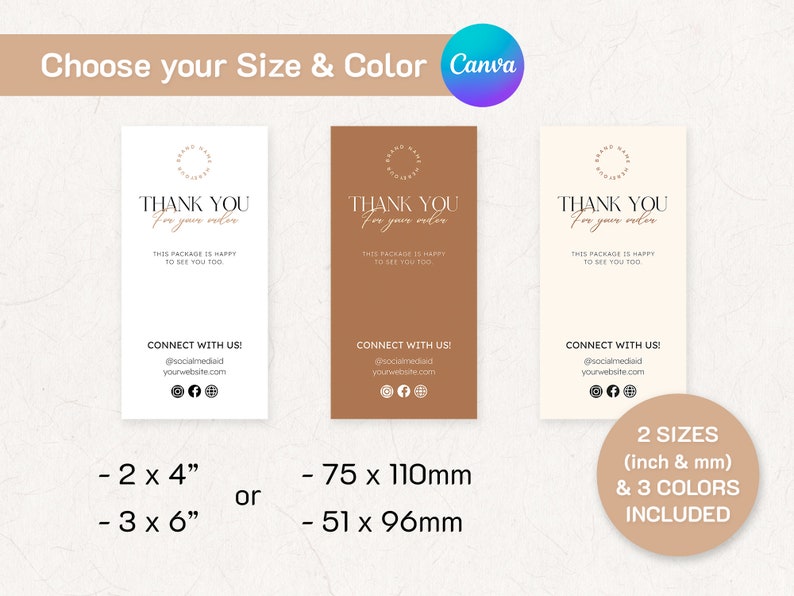 Box Label Template Canva Order Packaging Seal Sticker Etsy