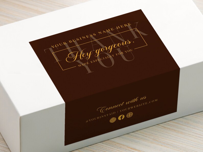 Box Shipping Label Template Canva Order Packaging Sticker Etsy