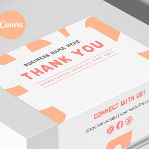 Pink Box Label Template Canva | Groovy Order packaging label | Editable, Printable Parcel Thank you Sticker | Mailerbox Seal Design