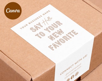 Bearbeitbare Box-Label-Vorlage Canva | Versandkarton beschriftet | Druckbares Siegel bestellen | Kraft Box Paketsiegel Design | Verpackungsaufkleber