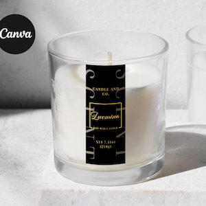 Vertical Candle Label Template luxury Canva | Editable Thin Product Sticker | Slim, Narrow Candle Sticker | 1x2.5&quot;, 1.5x3&quot;, 2x3.5&quot;