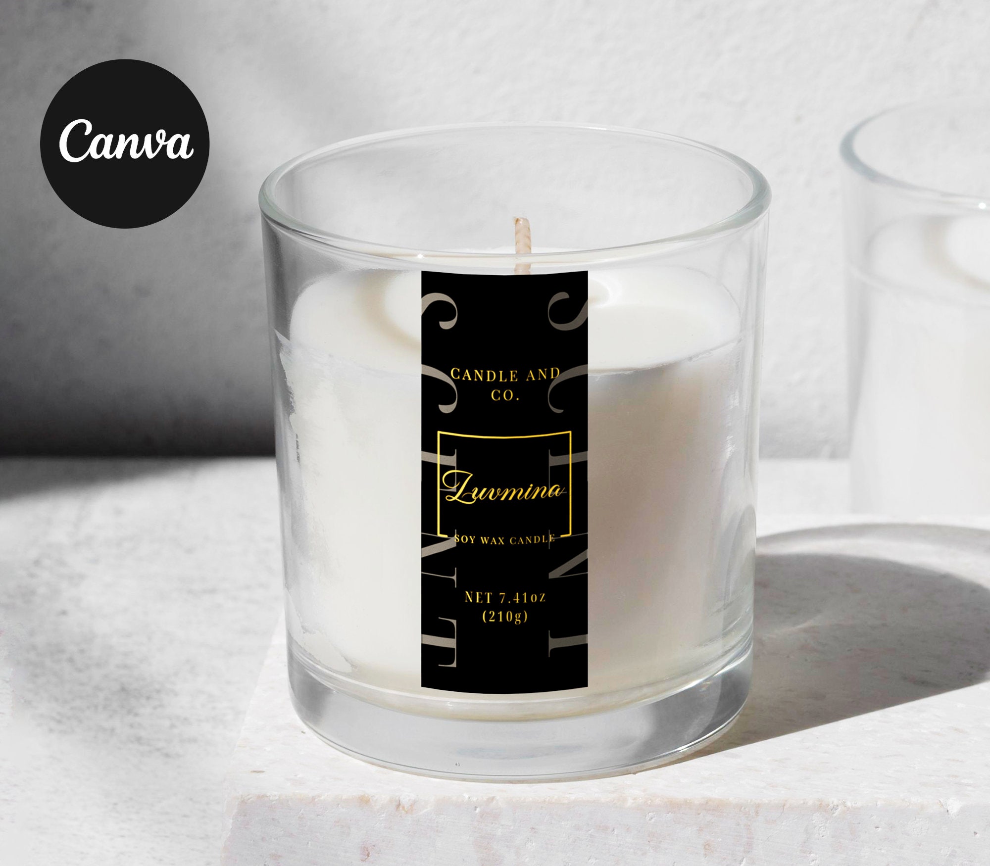 Vertical Candle Label Template Luxury Canva Editable Thin Product Vertical Candle Label Template Luxury Canva Editable Thin Product