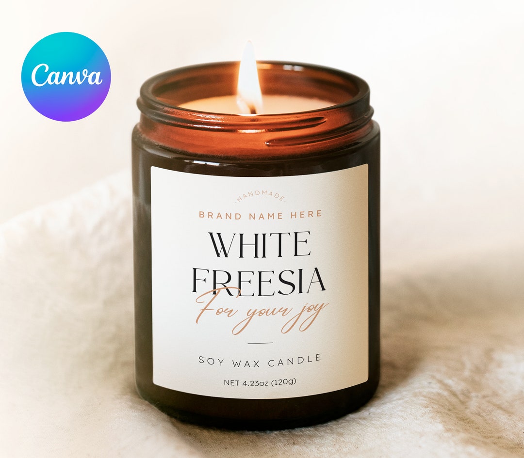 Minimal Candle Labels Template Canva Modern Customizable Product Label
