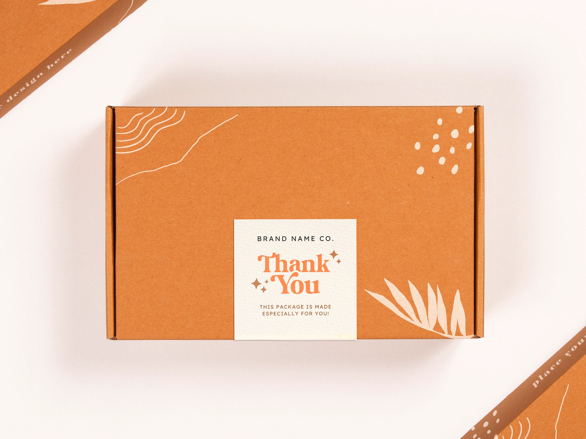 Retro Box Label Template Canva Order Packaging Seal Sticker Etsy