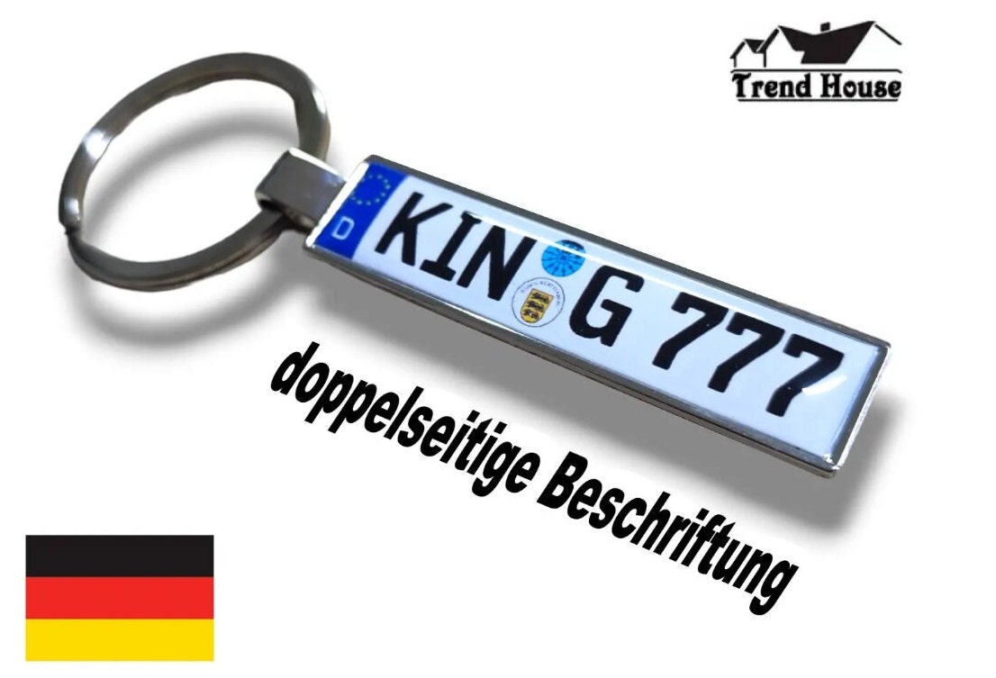 Kennzeichen Schlüsselanhänger mit deinem Auto u. Nummernschild hier !