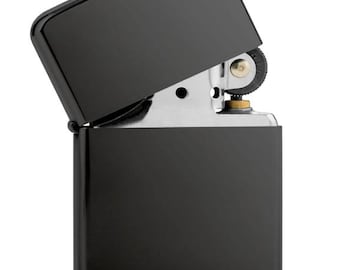 Custom Matte Black Zippo Lighter Engraved, Personalized Lighter Gift for Men, Groomsmen Gift, Wedding Gift Idea, Chrome Finish, gift for him