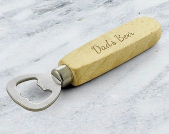 Personalised Wooden beer Bottle Opener, Birthday Christmas Gift For, Gift for father, kitchen gift, anniversary gift, Gift for dad boyfriend