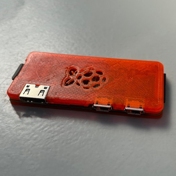 SLIM RASPBERRY Pi Zero CASE - 3D-gedrucktes Computergehäuse in Pla-Gehäuse Himbeer-Pi mit Logo