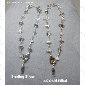 Genuine Herkimer Diamond Bead and Link Bracelet