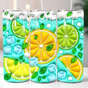 3D cocktail opgeblazen beker wrap PNG - 3D bladerdeeg cocktail 20oz beker sublimatie - naadloze mager beker wrap - instant digitale download