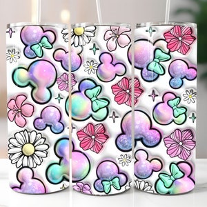 3D Mouse Cotton Candy Inflated Tumbler PNG - 3D Puffy Cartoon Tumbler Wrap & Design - 20oz Tumbler Sublimation - Instant Digital Download