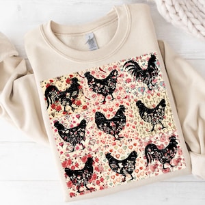 Retro Valentijnsdag Chicken Mama png, retro boho kip png-sublimatie, Saint's Day Farm Design png, T-shirt png Instant Download