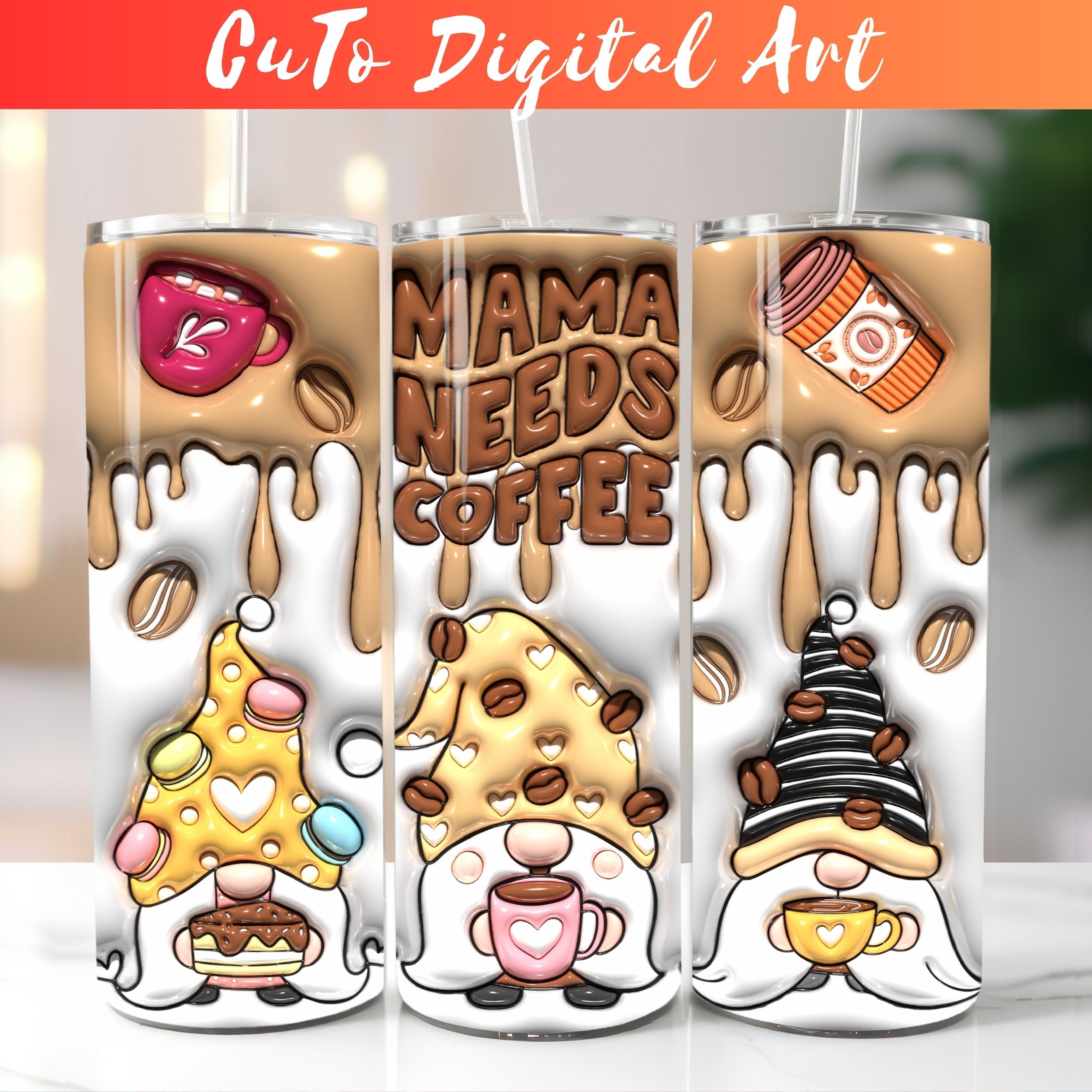 3-D Gnome Tumbler — Chewy Tart Creations