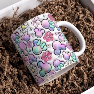 3D Maus Cotton Candy aufgeblasene Becher Wrap Sublimation Design 11 Unzen und 15 Unzen, geschwollene 3D Cartoon Becher PNG, Becher Sublimation Designs Sofort-Download