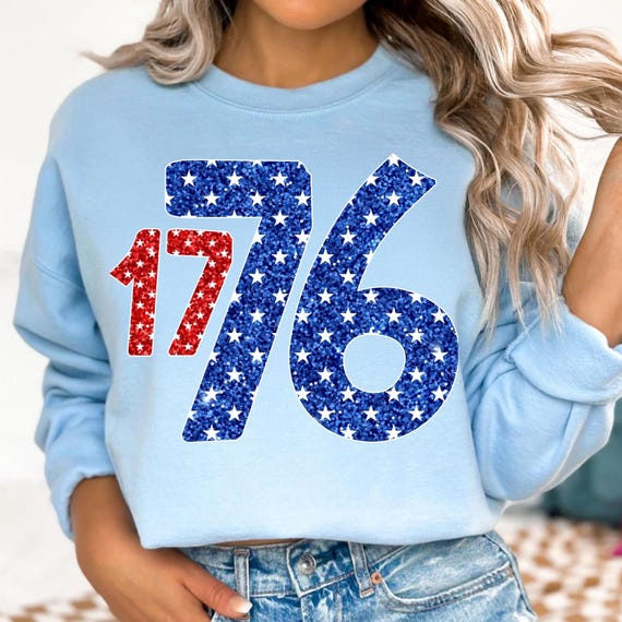 Patriotic July 4th 1776 Independence Day Sublimation Design | American Red White Blue Digital Download for T-shirts Sweatshirts | USA Flag