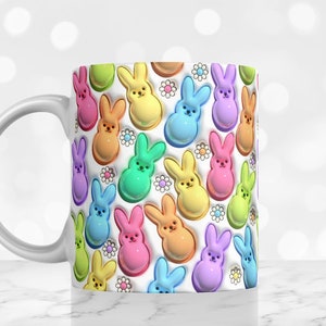 Easter 3D Inflated Bunny Design for Mug Wrap Sublimation Design 11oz ...