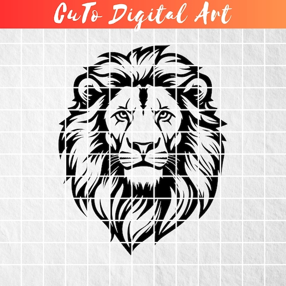 Digital Download Lion Head SVG and PNG, Wild Lion Clipart for Vinyl Decals, T-Shirts, Laser Cut Files, Sublimation Designs, Mug Designs