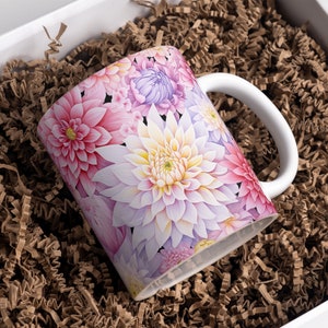 11oz and 15oz 3D Flowers Mug Wrap Sublimation, 3D Mug Wrap Designs, 3D Mug PNG Design, Mug Sublimation Designs, Mug Template For Sublimation