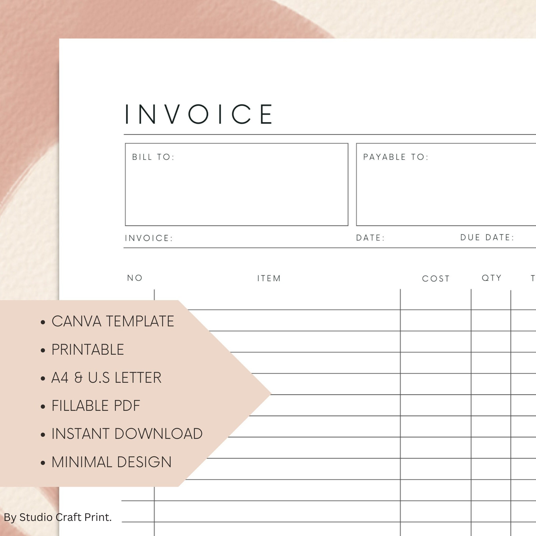 Laundry Invoice PDF Format
