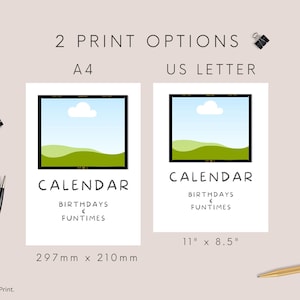 Personalized Birthday Month Calendar Template, Custom Family Photo Album, Customized Last Minute Gift, Edit in Canva, Perpetual Printable