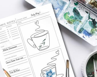 Pottery Journal, Pottery Mothers Day Gifts, Pottery Maker, Gift For Potters, Printable Craft, Ceramic Templates, Make Your Own Pot, Clay Kit