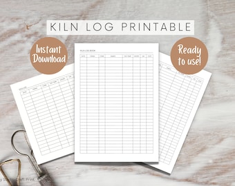Printable Kiln Log, Pottery Sketchbook, Digital Pottery Planner, Craft Log, Clay Diaries Printable, Clay Template, Firing Schedule