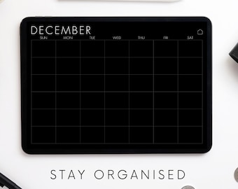 Undated Hyperlinked Planner | Minimalist Digital Monthly Planner | Undated Digital Calendar, Dark Academia Digital Planners Ipad Notability