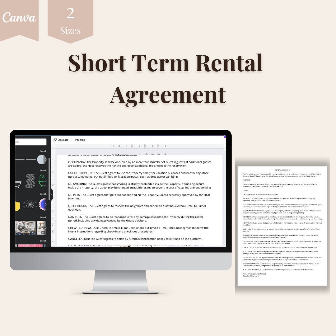Airbnb Rental Agreement Template Letter A4 Sizes Shopclickcreative Etsy Airbnb Rental Agreement Template Letter A4 Sizes Shopclickcreative Etsy